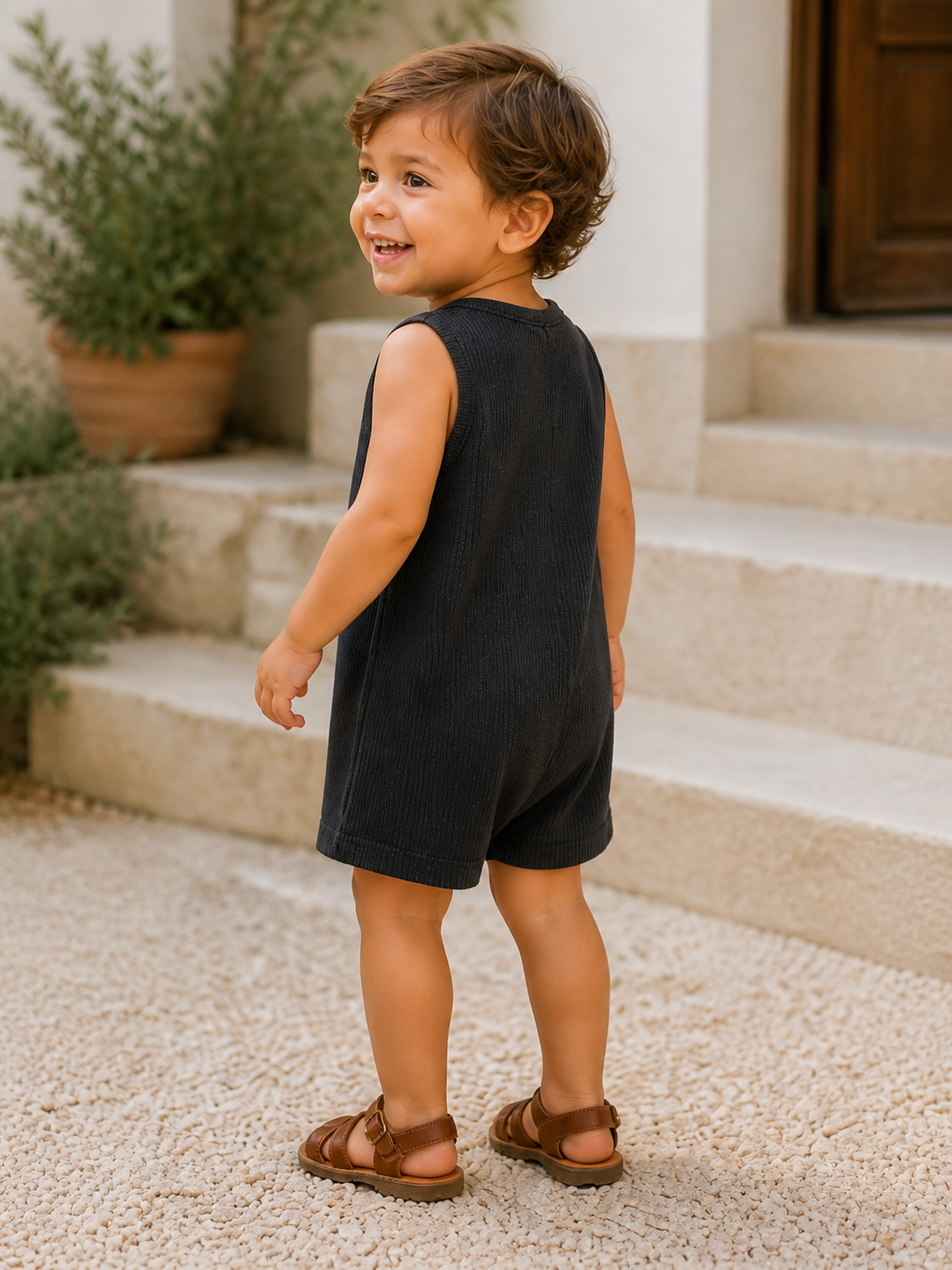 Charcoal Speckle / Ribbed Shortie - 3