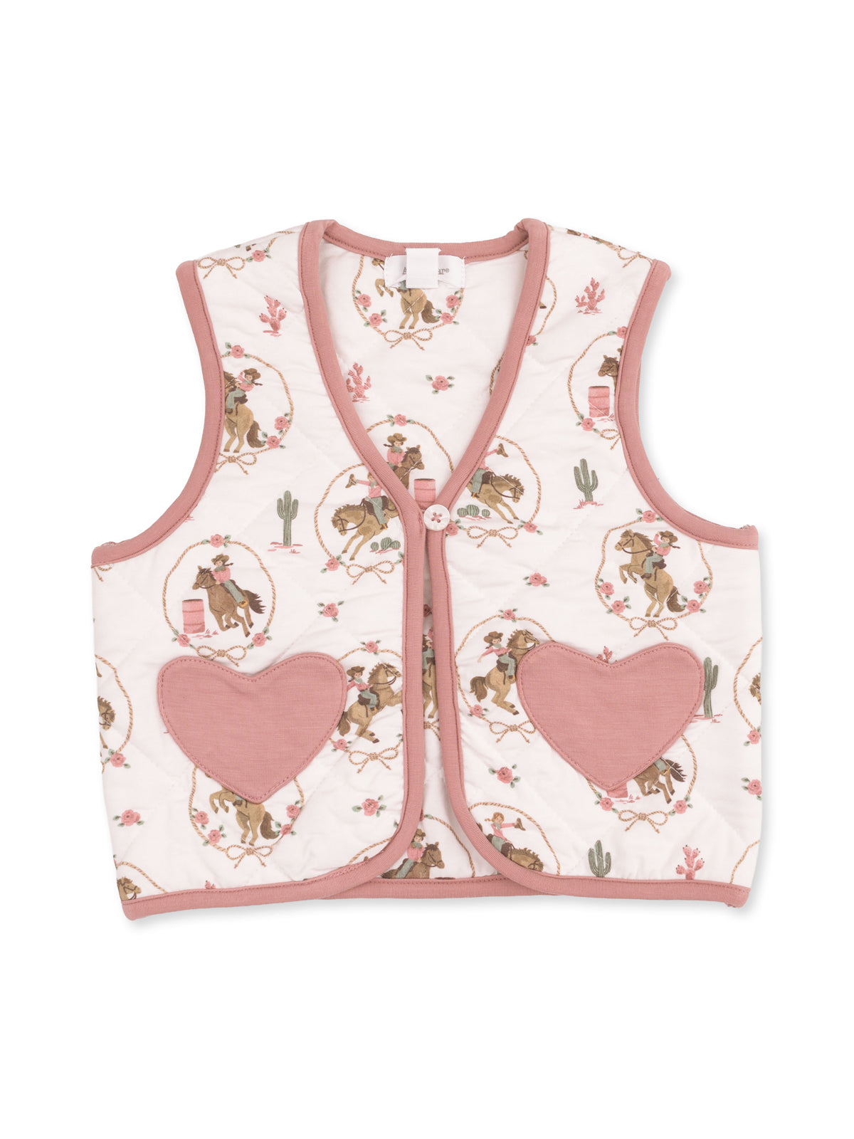 Quilted Vest with Heart Pockets, Cowgirl Cameos