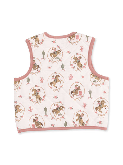Quilted Vest with Heart Pockets, Cowgirl Cameos
