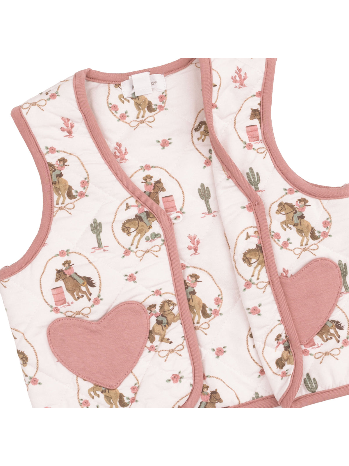 Quilted Vest with Heart Pockets, Cowgirl Cameos