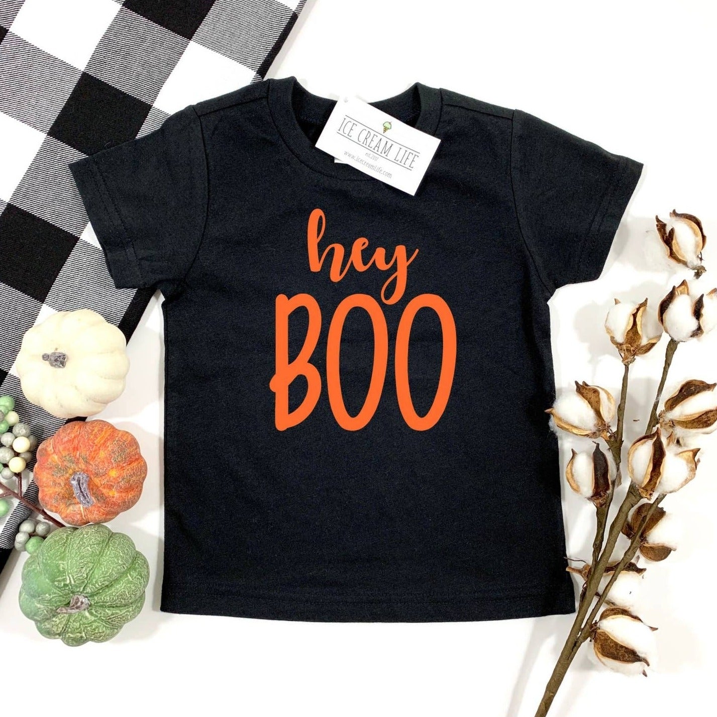 Hey Boo Kid's Graphic Tee, Black