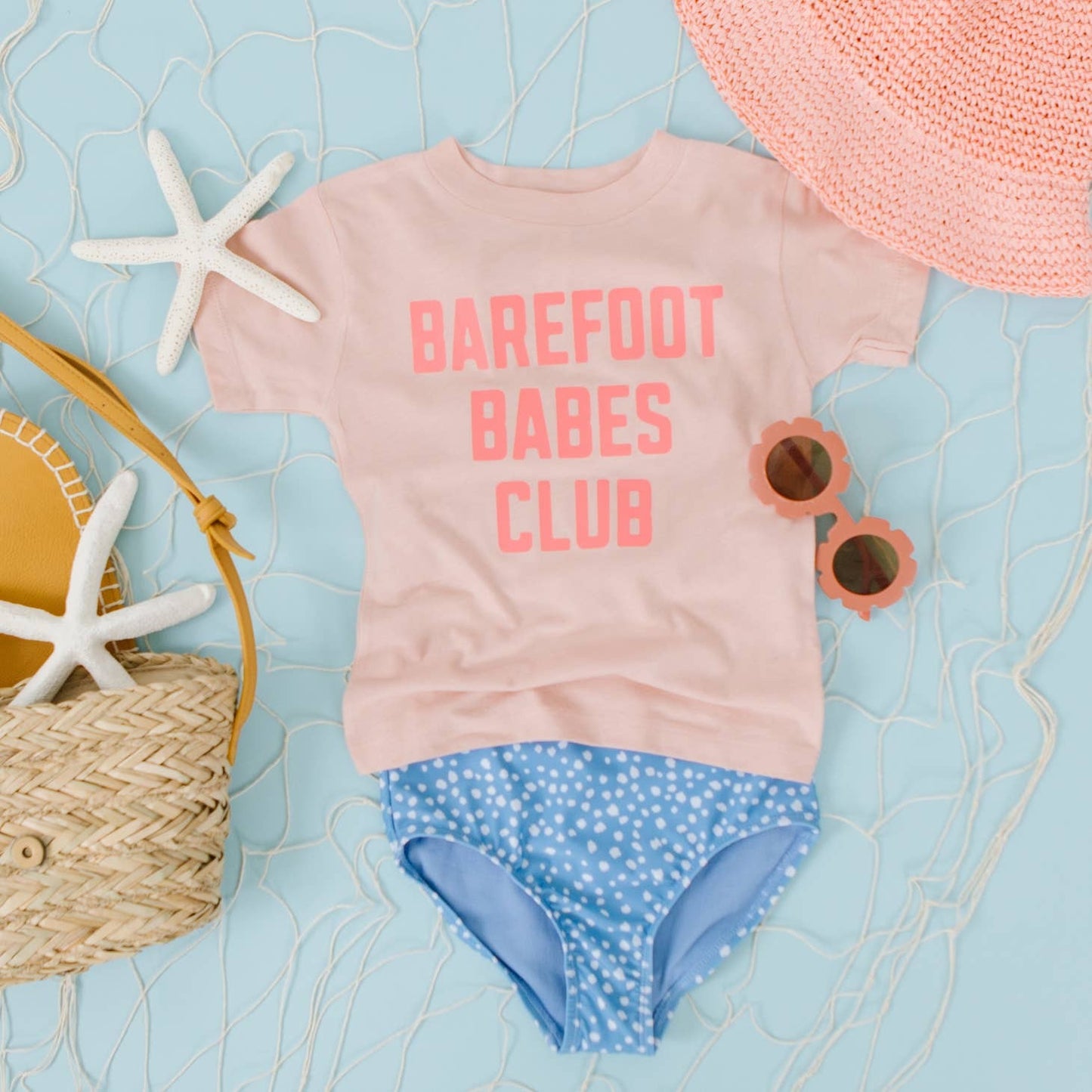 Kid's Graphic Short Sleeve Tee, Barefoot Babes Club