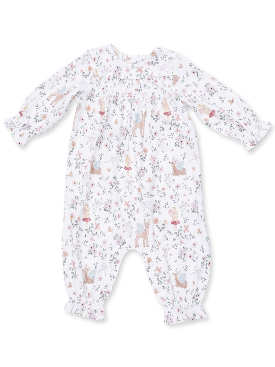 Smocked Long Sleeve Romper, Enchanted Woodland