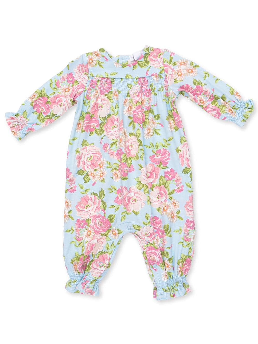 Smocked Long Sleeve Romper, Angeline Floral