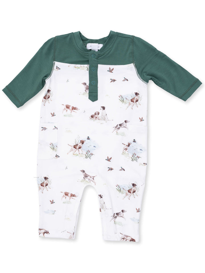 Contrast Sleeve Romper, Pointer Pups and Duck Buddies