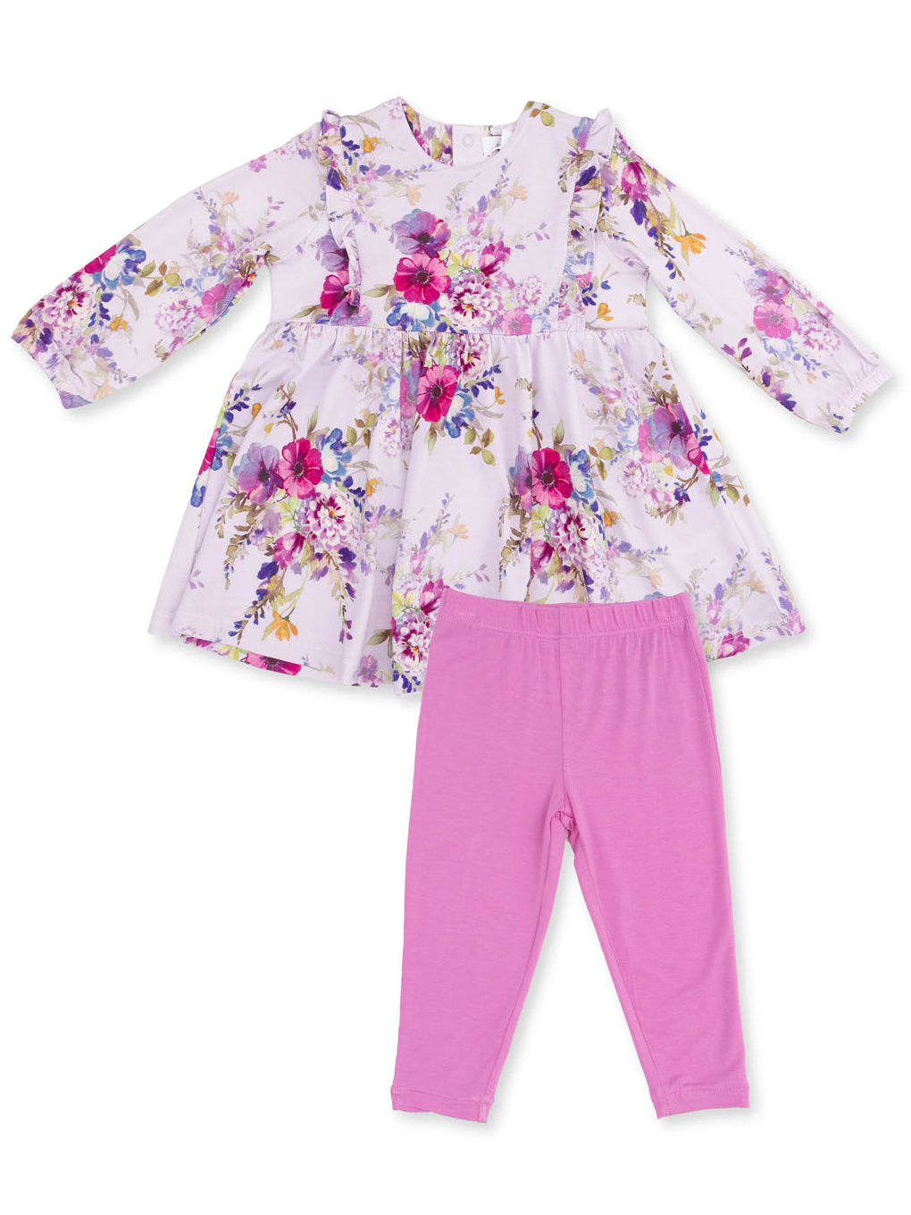 Ruffle Dress and Legging, Dahlia Floral