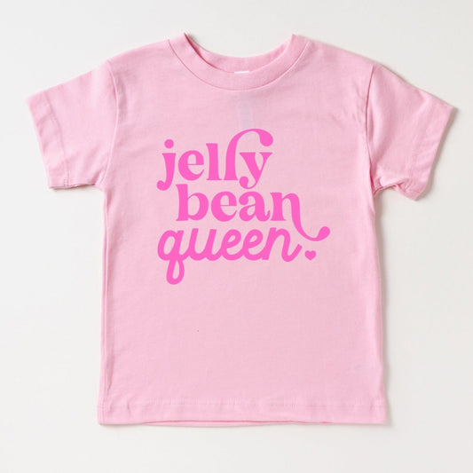 Kids Easter Graphic Tee, Jelly Bean Queen Hot Pink