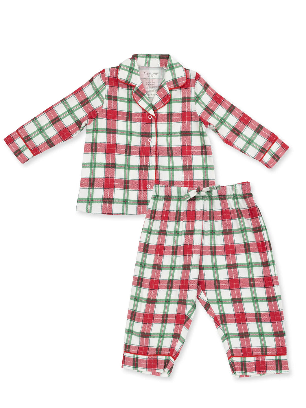 Brushed Twill Kids Long Sleeve Coat Style with Pant, Holiday Plaid