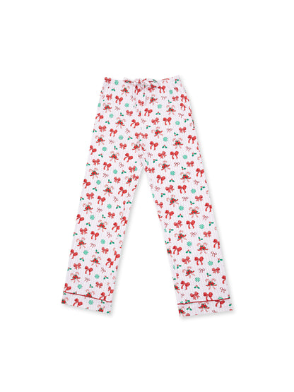 Adult Coat Style Lounge Set with Pockets, Bows & Candy Canes