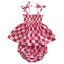 Smocked Set, Pink Flower Checkerboard