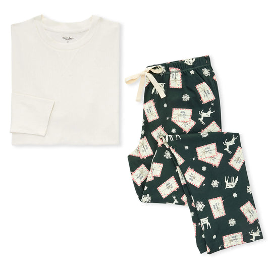Adult Men's Tee & Lounge Pant Pajama Set, Letters To Santa
