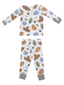 Long Sleeve Loungewear Set, Cuddly Leaves