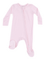 2-Way Zip Angel Wing Footie, Solid Classic Pink