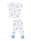 Short Sleeve Loungewear Set, Easter Bunnies Blue