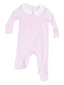 Smocked Peter Pan Footie, Stripe Classic Pink