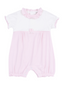 Tiny Bunny Ruffle Romper, Stripe Classic Pink