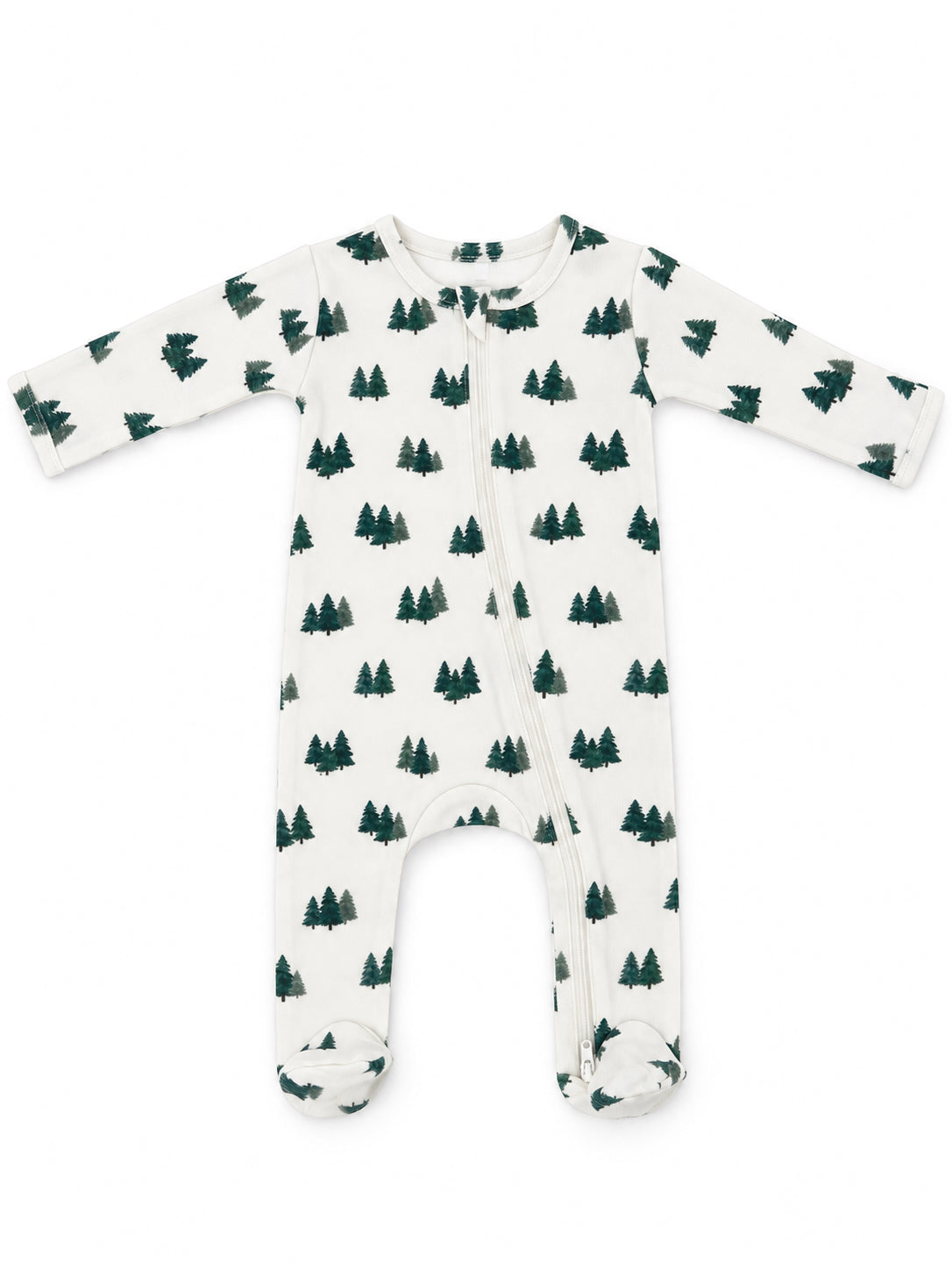 Evergreen Grove / Organic Cotton 2-Way Zip Footie