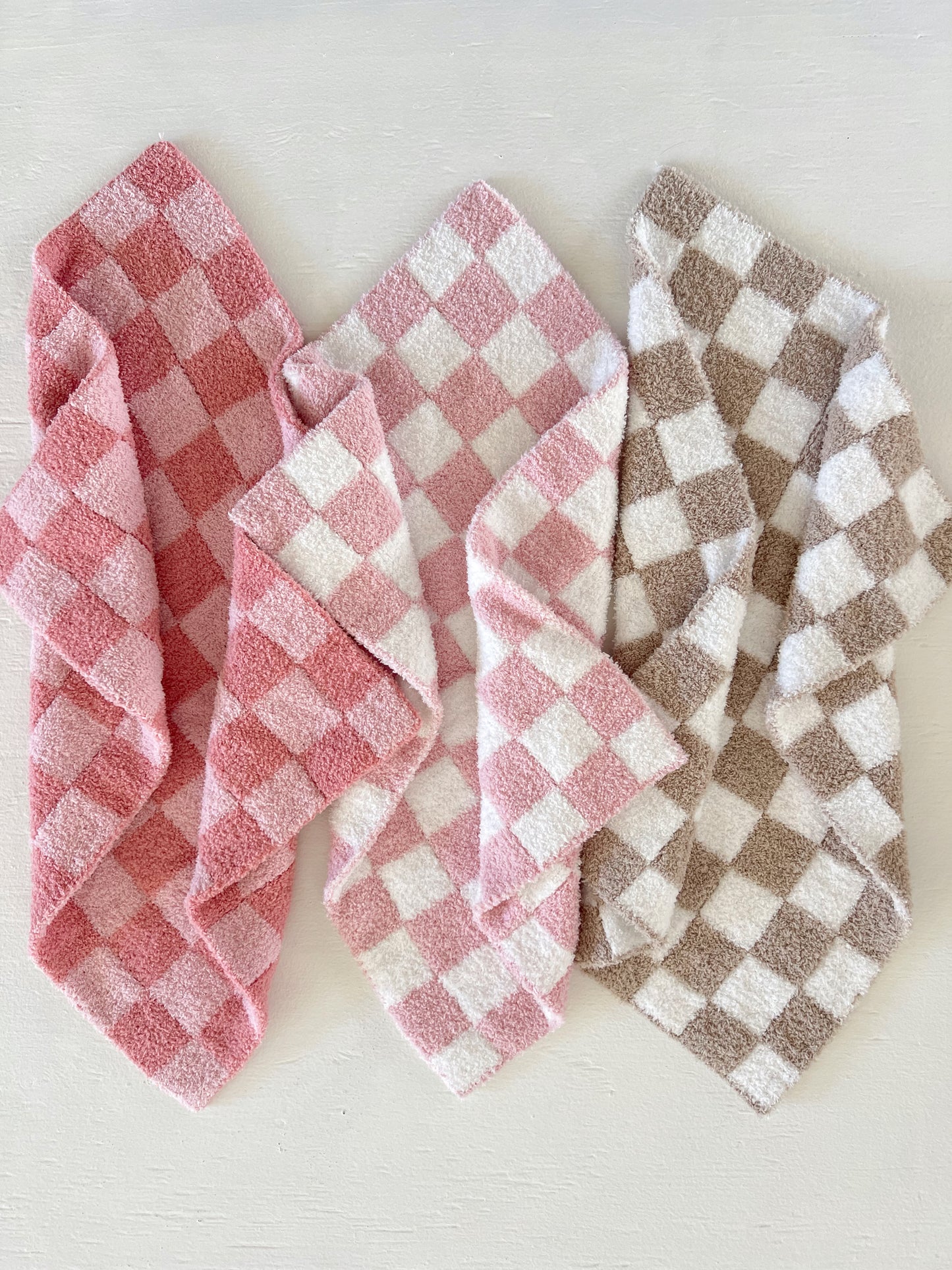 Phufy® Bliss Checkerboard Mini Blanket, Strawberry/Carnation