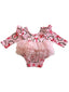 Long Sleeve Tutu Bodysuit, Wreath Pink