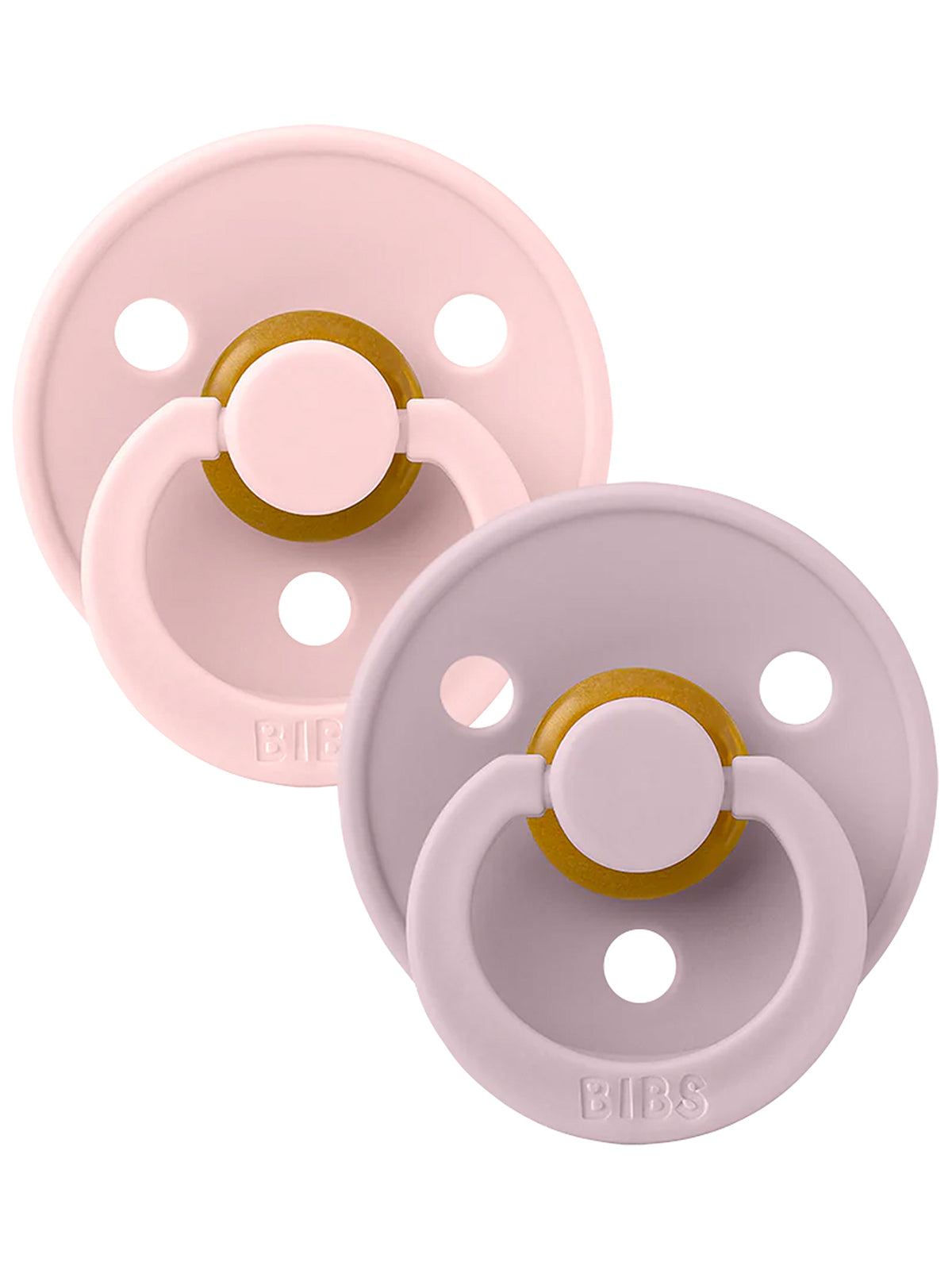 Colour Round Natural Rubber Latex Pacifier 2 Pack, Blossom/Dusky Lilac