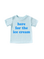 Kid's Graphic Short Sleeve Tee, Here for the Ice Cream! Ice Blue