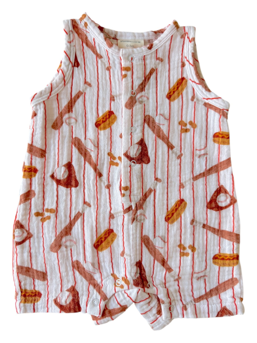SpearmintLOVE- Baseball Muslin Sunsuit main image 0