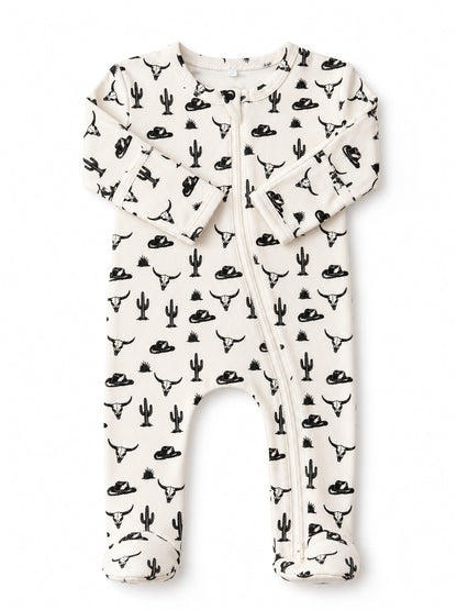 Wild West / Organic Cotton 2-Way Zip Footie