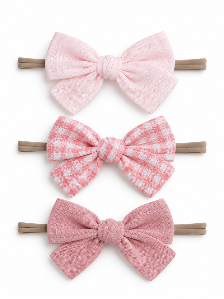 3-Pack Nylon Bows, Elsie