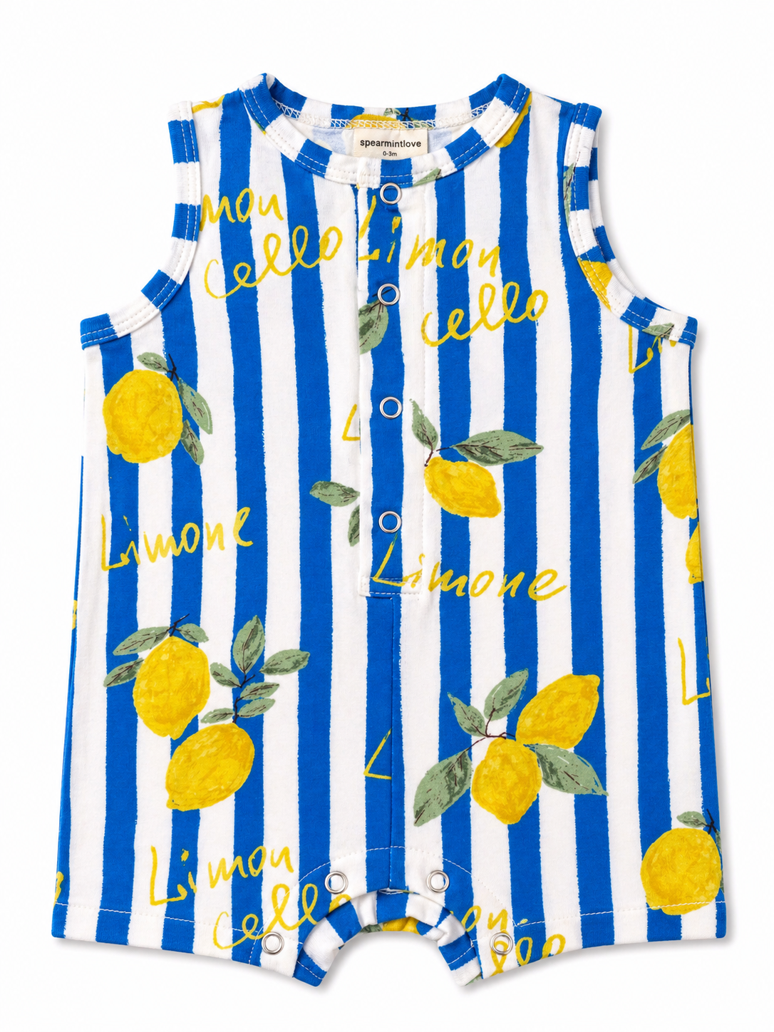 Bamboo Baby Short Romper – Italian Lemon Classico | Soft