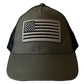 American Flag Kids Trucker Hat, Olive