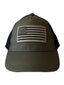 American Flag Kids Trucker Hat, Olive