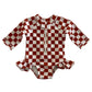 Stracciatella Checkerboard / Skipper Rashguard Swimsuit / UPF 50+