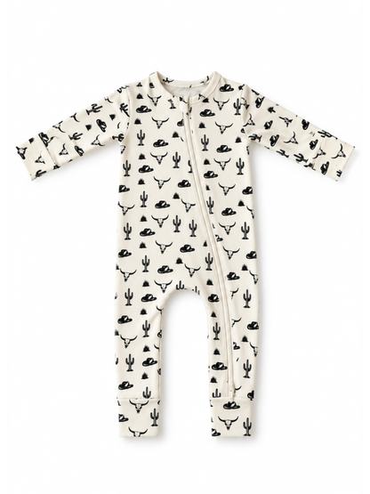 Wild West / Organic Cotton 2-Way Zip Romper