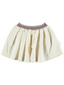 Pleated Skirt, Ecru with Lurex Rib