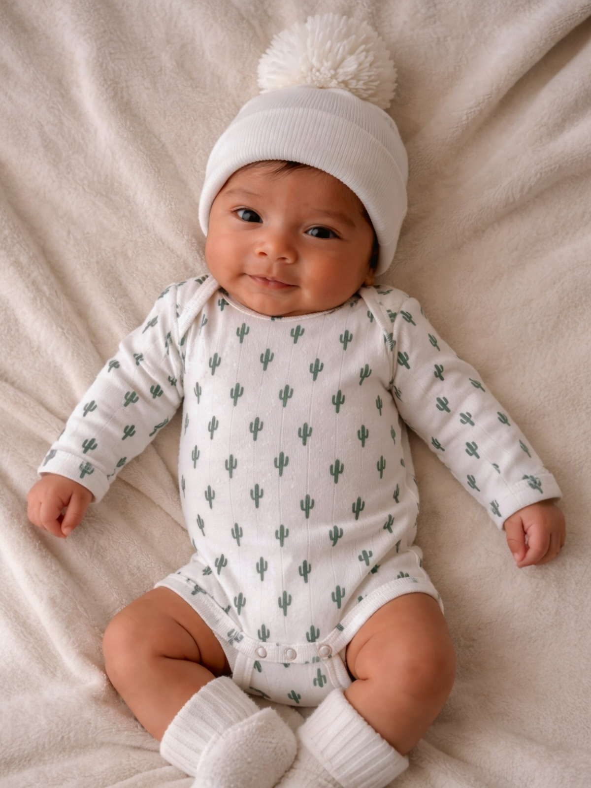 kaktus onesie Cactus / Organic Pointelle Long Sleeve Bodysuit