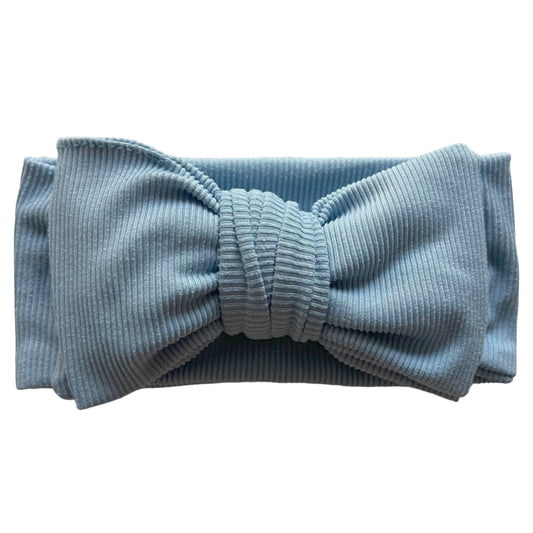 Ribbed Bow, Baby Blue