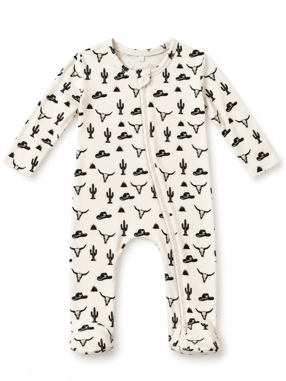 Wild West / Organic Cotton 2-Way Zip Footie