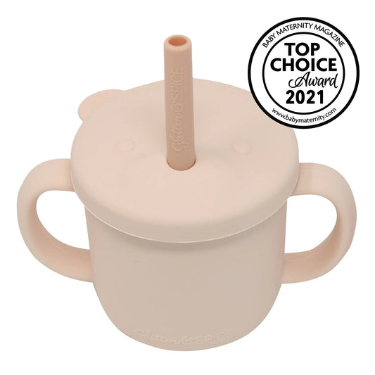 Grow With Me Silicone Bear Cup, Blush