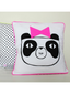 Happy Panda Cushion Cover, Pink