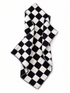 Black and white checkered towel draped elegantly on a light background.