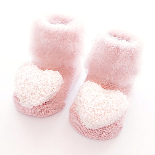 Slipper Socks, Baby Pink Heart