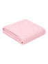 Folded pink blanket with a textured surface, ideal for cozying up or decorative use.