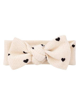 Organic Waffle Knot Bow, Black Heart