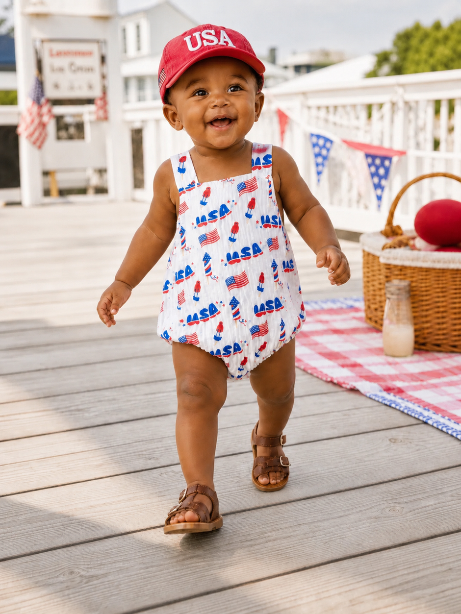 Muslin Retro Sunsuit, 4th of July