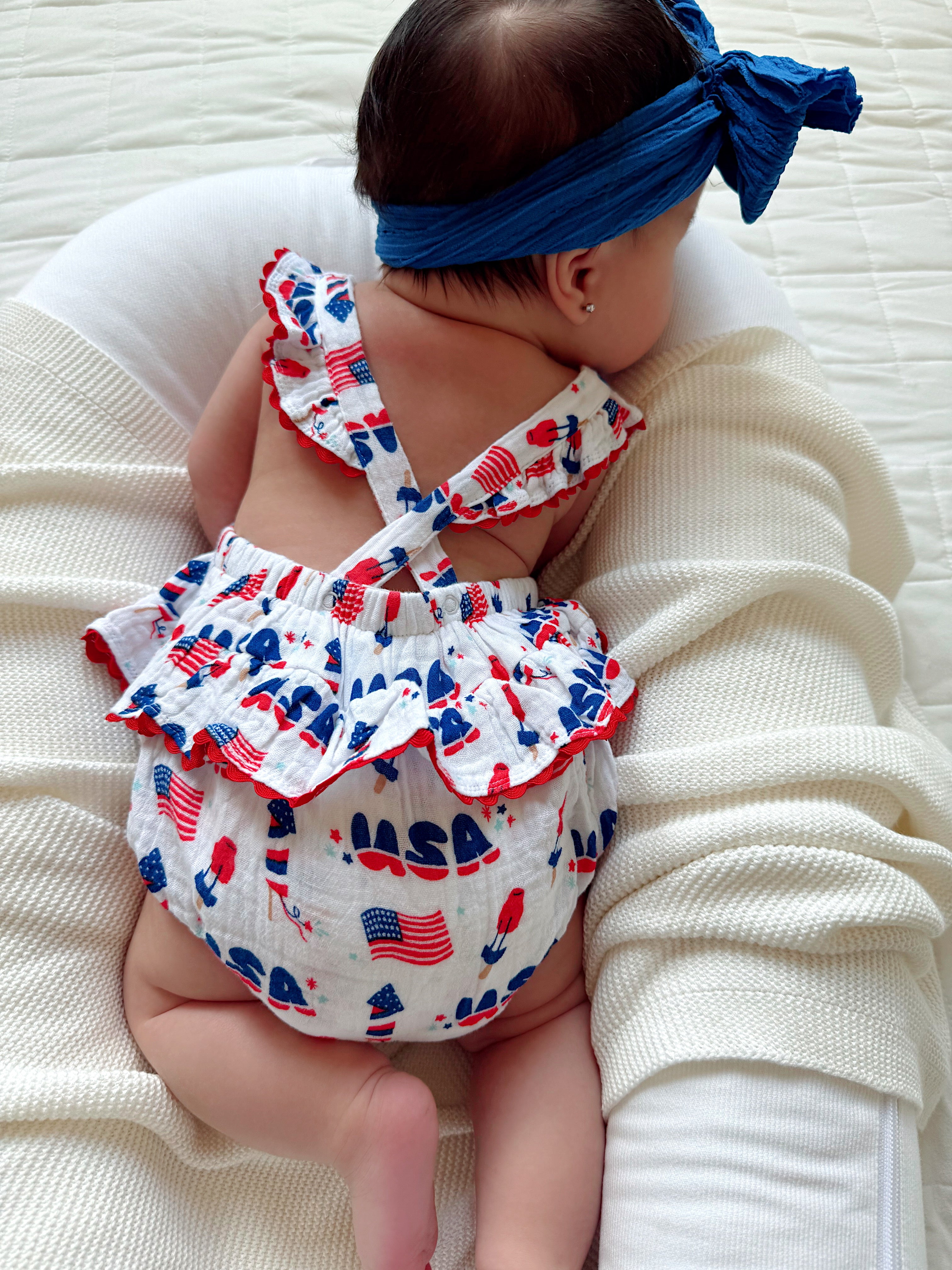 Ric Rac Ruffle Sunsuit - Strawberry Bliss