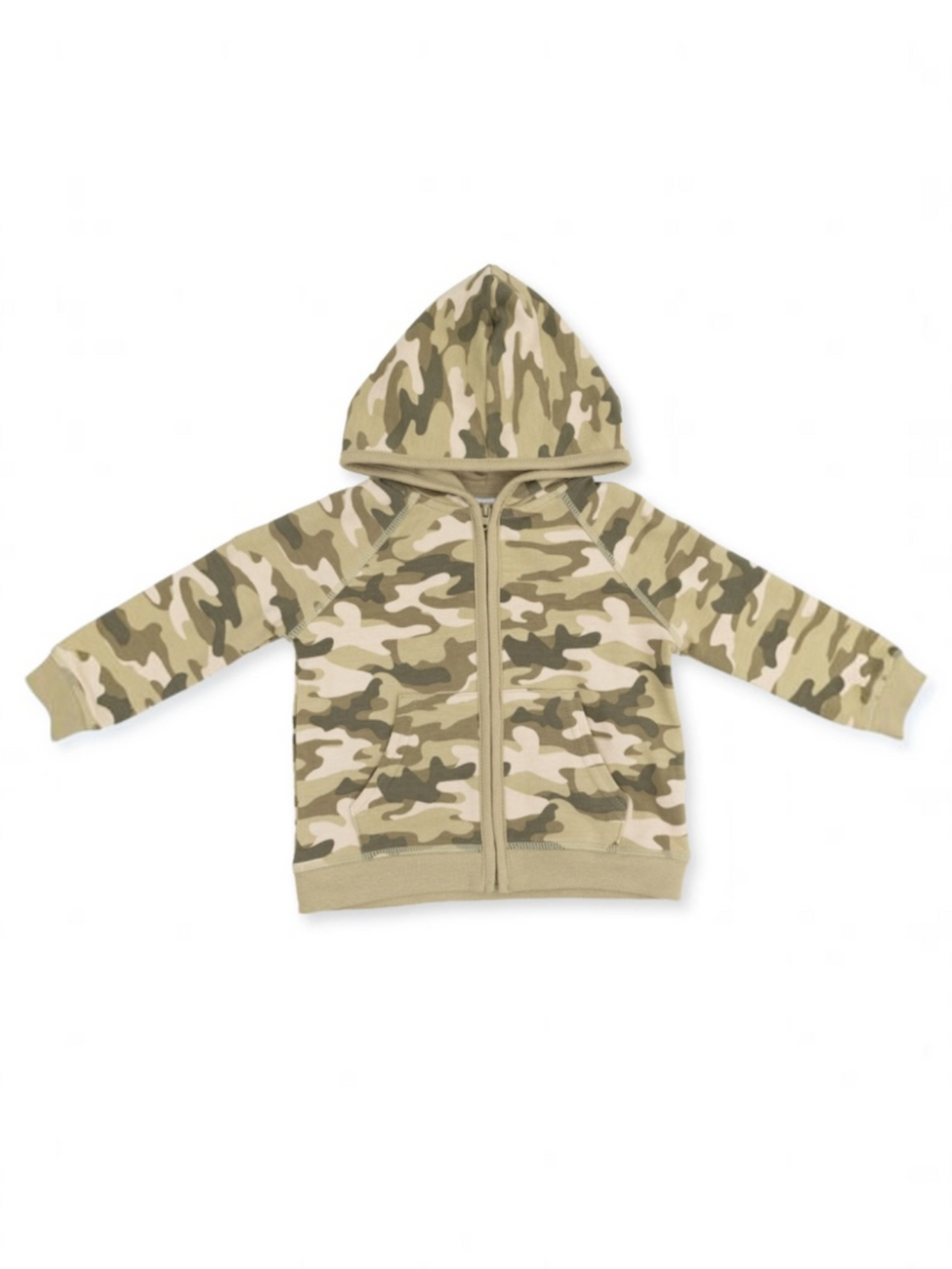 French Terry Zip Hoodie, Camo