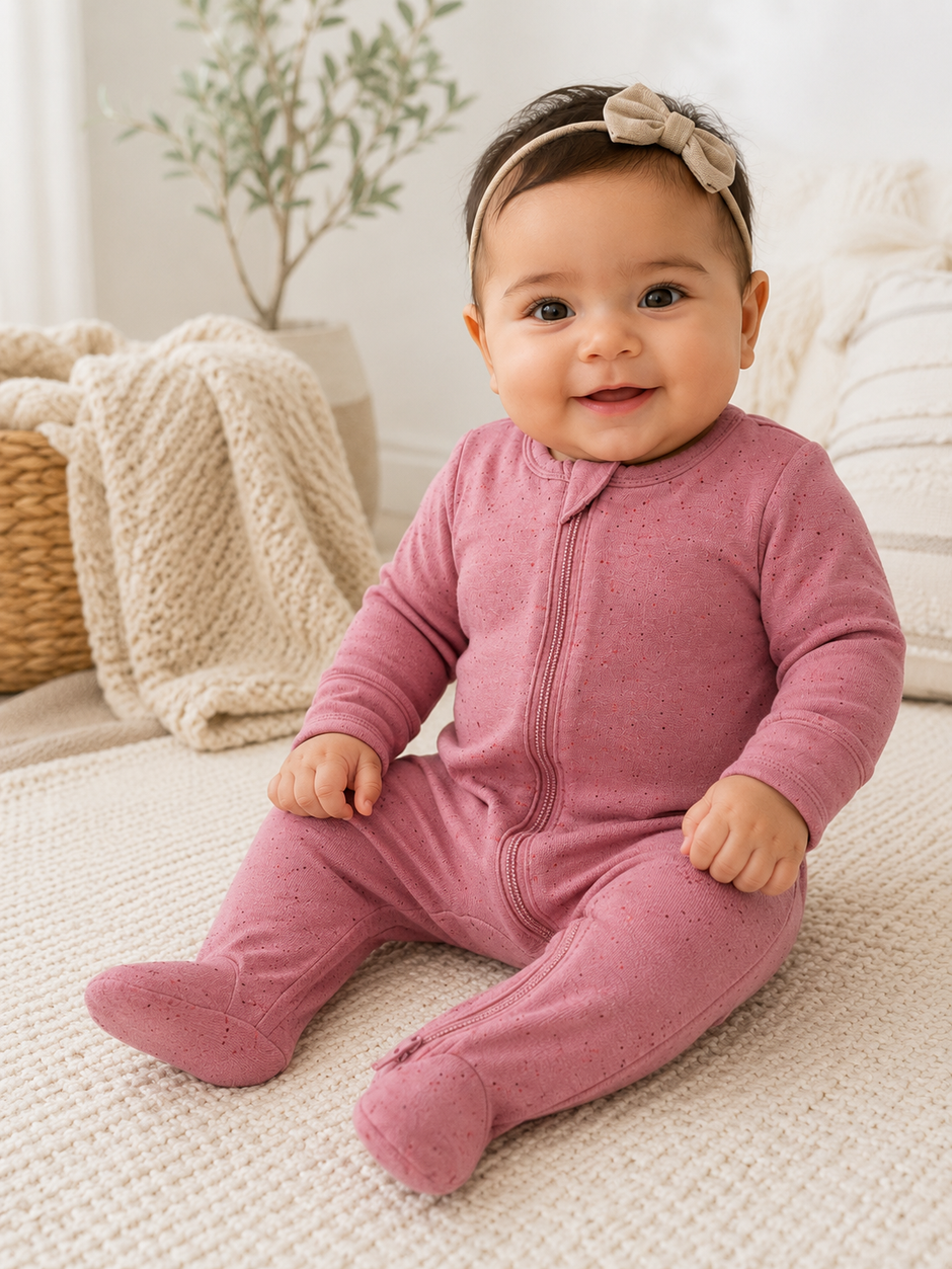 Mauve Speckle / 2-Way Zip Footie