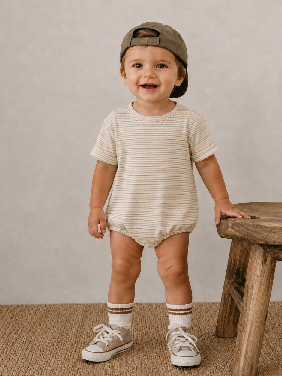 Multi Stripe / Organic T-Shirt Bubble