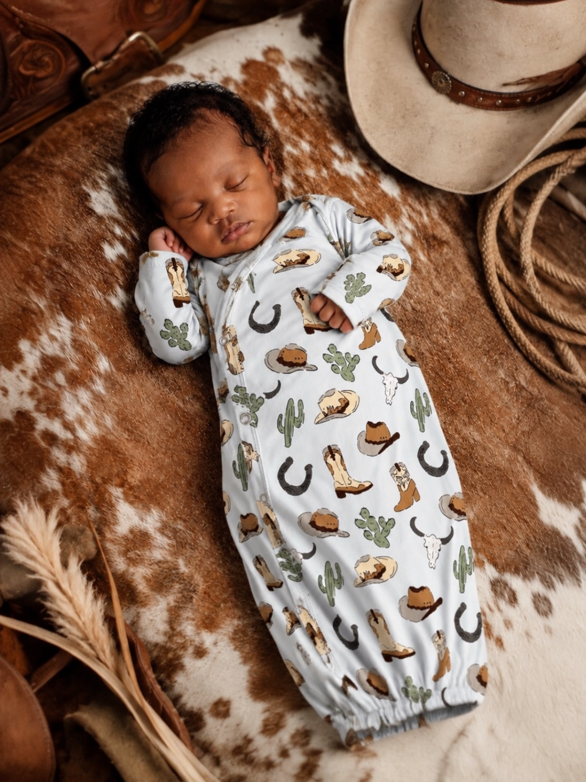 brown newborn dress Gown, Cowboy Country - 0 Color:ElectricBlue Review: Black Halo Classic our Western Heritage Bamboo A-Line/Princess