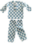 Blueberry Muffin Checkerboard / Organic Wells Top + Pant Set